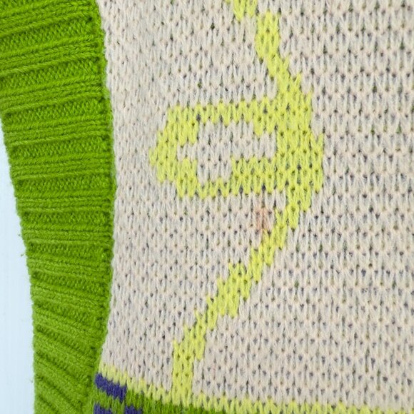 HOUSE OF SUNNY Swan Lake Green/Blue V-Neck Sleeveless Knit Vest US 6 - Picture 7 of 10